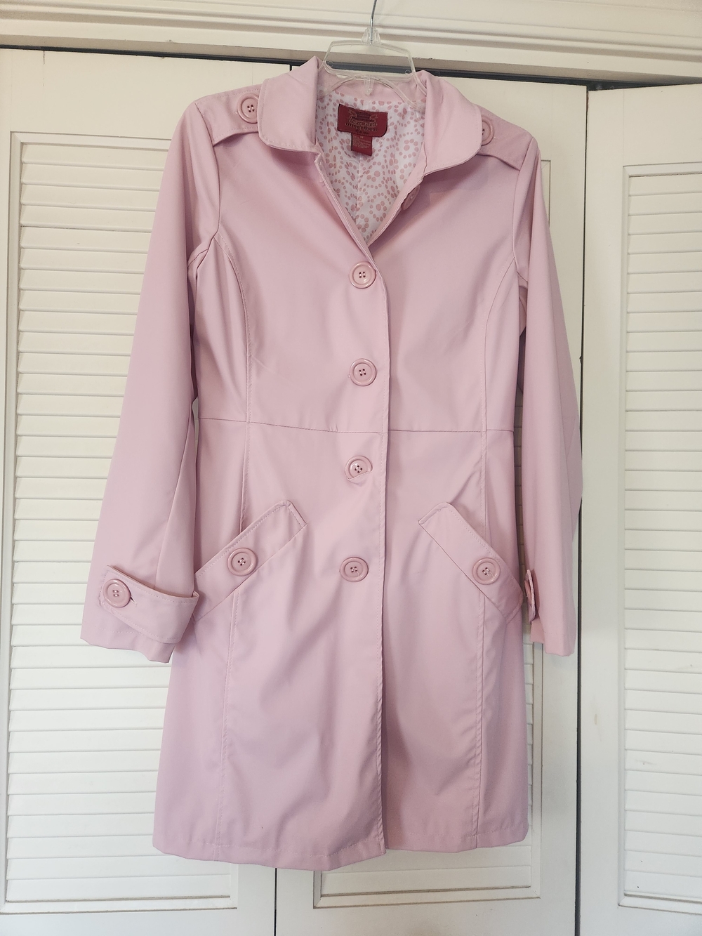 Paris Blues Pastel Pink Button-Front Trench Coat